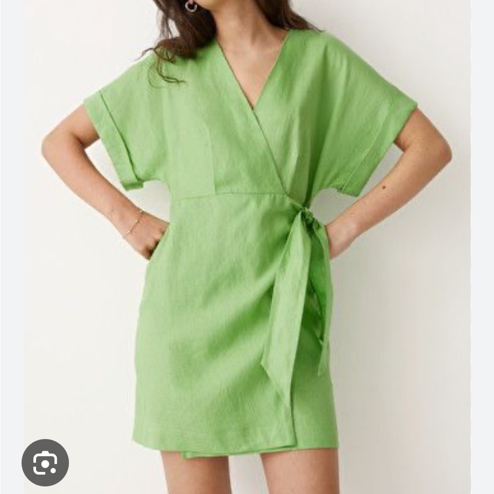 & Other Stories Lime Green Wrap Dress